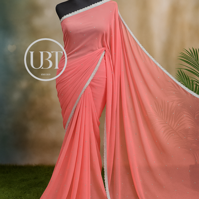 ✨ স্টোন ও লেজ ডিজাইন শাড়ি (With Blouse Piece)মাইক্রো জর্জেট ফেব্রিকে তৈরি এই মনোমুগ্ধকর শাড়িতে রয়েছে নিখুঁত স্টোন ও লেজের কাজ, যা একে করে তোলে আরও গ্ল্যামারাস ও স্টাইলিশ।_img_9