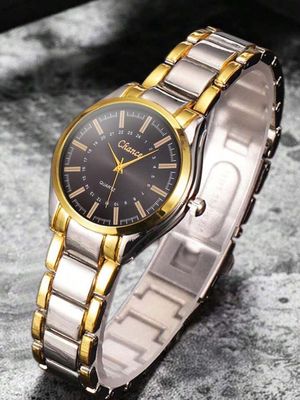 Stylish & Fashionable Stainless Steel Analog Wrist Watch Men & Women Couple Set_img_5