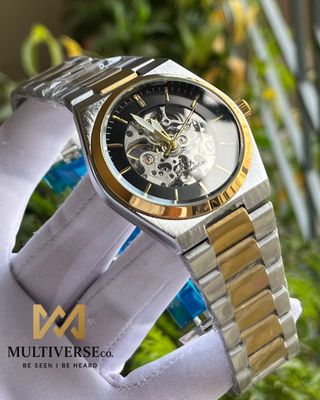 TISSOT PRX POWERMATIC 80 SKELETON AUTOMATIC TWO TONE BLACK DIAL (AA)_img_0