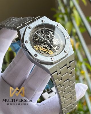 AP SKELETON AUTOMATIC GREY DIAL SILVER CHAIN (AA)_img_0