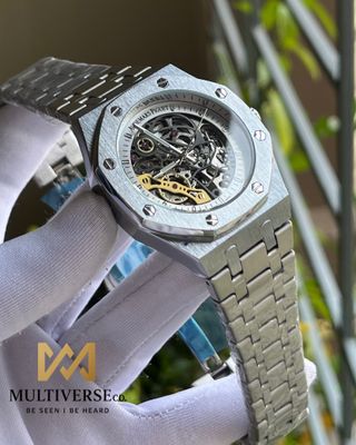 AP SKELETON AUTOMATIC WHITE DIAL SILVER CHAIN (AA)_img_0