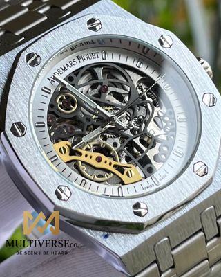 AP SKELETON AUTOMATIC WHITE DIAL SILVER CHAIN (AA)_img_1