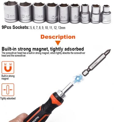 HARDEN 105Pcs Ratchet Screwdriver & Bits Set With Handle Multifunctional Screw Driver High Quality Precision 551105_img_10