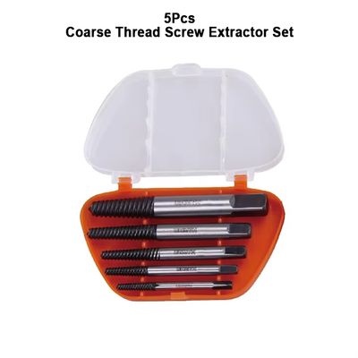 HARDEN 5Pcs Screw Extractor Set, Cr-Mo steel coarse wire broken wire extractor fine thread tap broken 610555_img_5