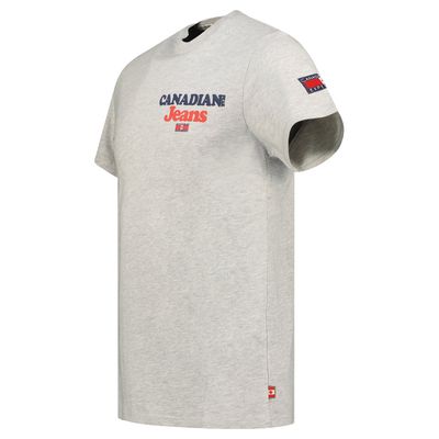 Canadian Peak JOUPPEAK Homme - T-Shirt Col Rond avec Drapeaux et Impressions Gris Clair_img_3