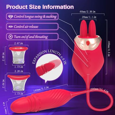 Tongue Licking Sucker 3 in 1 Sucking Vibrator Nipple Clitoral & G Spot Stimulator Licklip Vacuum Sex Toys For Women Couples 18+_img_1