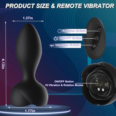 Anal Plug Silicone Butt Plug Vibrator Prostate Massager for Men G-Spot Vibration Rotation Anal Dilator Male Masturbation Sex Toy_img_3
