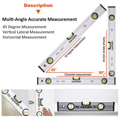 HARDEN Professional Spirit Level Alumonium Body ( 12" | 20" | 24" | 32" | 40" | 48" ), Magnetic Base, High-Visibility Vials; Model:  580503 580508_img_1