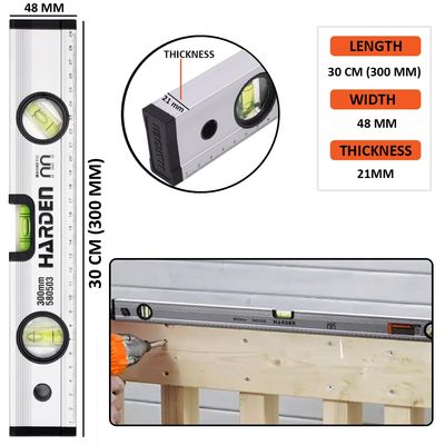 HARDEN Professional Spirit Level Alumonium Body ( 12" | 20" | 24" | 32" | 40" | 48" ), Magnetic Base, High-Visibility Vials; Model:  580503 580508_img_5