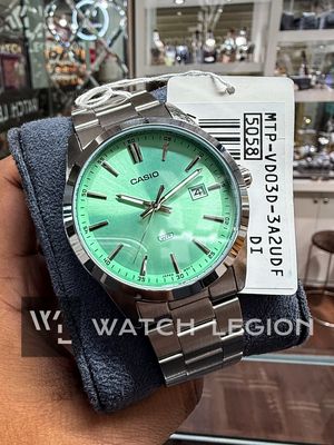 CASIO ENTICER GREEN HUEDIAL QUARTZ MEN'S WATCH I MTP-VD03D-3A2UDF_img_1