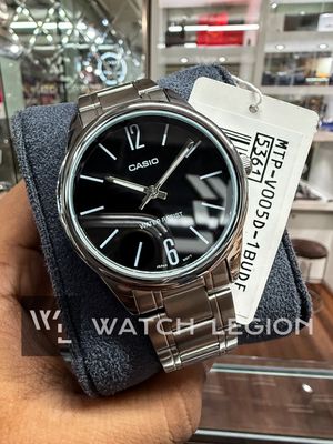 CASIO ENTICER BLACK DIAL STAINLESS STEEL MEN'S WATCH MTP-V005D-1BUDF_img_1