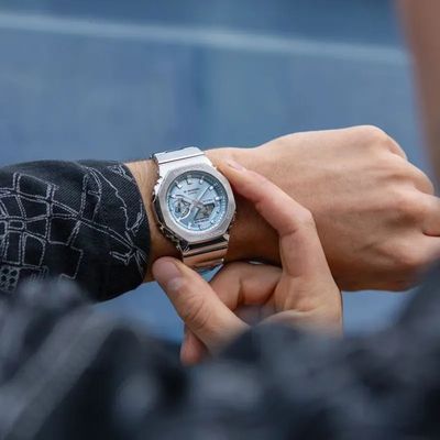 Casio G-Shock G-STEEL 2100 Ice Blue Dial Men's Watch- GM-2110D-2A_img_6