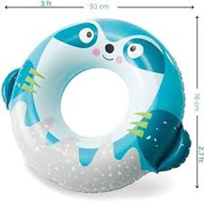 91x76 cm Inflatable Water Float Swimming Pool Ring for 9+ Year Olds | Cute Animal Tube for Cute Aesthetic - Pack of 1_img_1