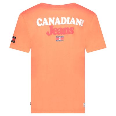 Canadian Peak JOUPPEAK Homme - T-Shirt Col Rond avec Drapeaux et Impressions Corail_img_3