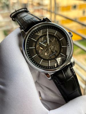 Armani Auto Belt Black Silver Case Grey Dial Black Touch_img_0