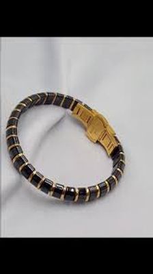 Men\'s Ceramic Bracelet High-tech Blue Ceramic Bracelet with Hematites and Magnets Inlay China Manufacturer_img_1