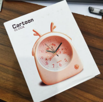 Cartoon Animal Alarm Clock Cute Personality Antlers Desktop Children Bedside Alarm Clock Candy Color Decorative Desk Clock_img_2