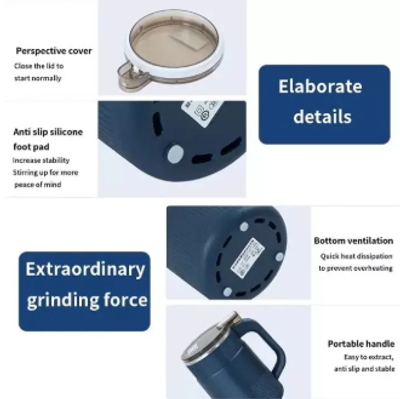 Small Powder Grinding Machine, Electric Mini Spice Grinder Add 304 Stainless Steel Grinding Fine Powder for All Kinds of Grains, Condiments, Coffee Beans (Blue) By Win Accessories_img_3