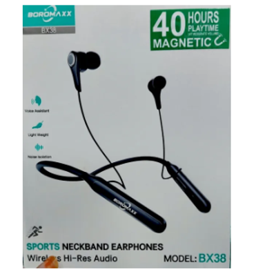 BOROMAXX BX38 Wireless Neckband 40H Backup 200MAH Battery Deep Bass | Noise Canceling Bluetooth Headset_img_6
