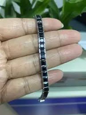 Men\'s Ceramic Bracelet High-tech Blue Ceramic Bracelet with Hematites and Magnets Inlay China Manufacturer_img_2