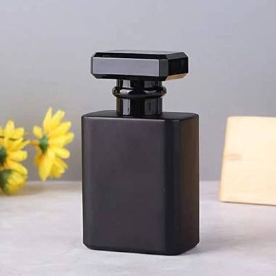 Empty Perfume Atomizer Refillable Black Square Glass Spray 50ml Bottle  1 pcs_img_0