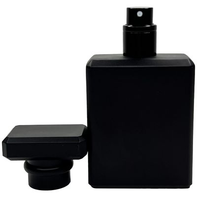 Empty Perfume Atomizer Refillable Black Square Glass Spray 50ml Bottle  1 pcs_img_1