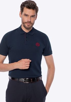 Wittchen Men's cotton polo shirt with a colourful logo
