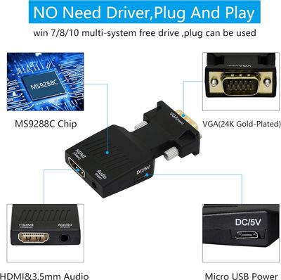 VGA to HDMI Adapter with Audio – 1080p Converter for PC, Laptop, Projector, Monitor_img_5