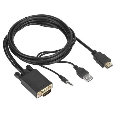 VGA to HDMI Adapter Cable with Audio Input – Supports 1080P Full HD for PC, Laptop, PS4, Xbox, TV Box_img_1