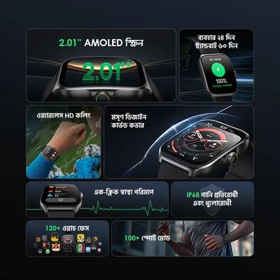 Oraimo Watch Nova AM AMOLED Screen Curved Cover Smart Watch_img_3