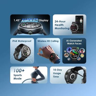 Oraimo Watch 5R 1.43'' Amoled IP68 Smart Watch_img_3