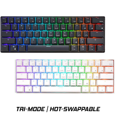ROYAL KLUDGE RK61 Tri Mode RGB HOTSWAPPABLE – White / Black_img_0