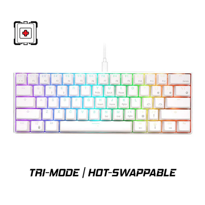 ROYAL KLUDGE RK61 Tri Mode RGB HOTSWAPPABLE – White / Black_img_1