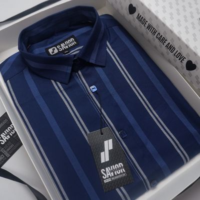 Blue Stripes Half Sleeve Shirt_img_1