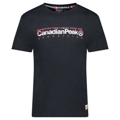 Canadian Peak JOPEAKEAK Homme - T-Shirt Col Rond avec Impressions et Drapeau Noir_img_0