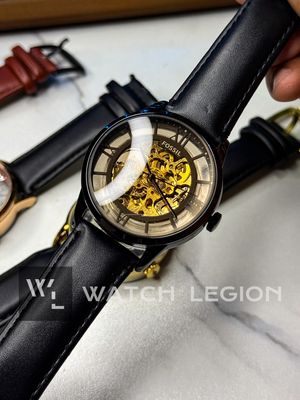 FOSSIL AUTO SKELETON BLACK BELT BLACK CASE_img_0