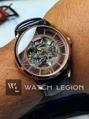 FOSSIL AUTO SKELETON BLACK BELT ROSE GOLD CASE_img_2