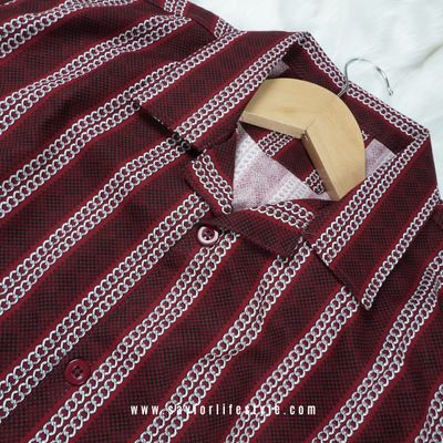 Maroon Strips Cuban Shirt_img_1