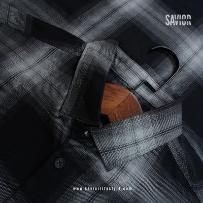 Black Check Full Sleeve Pocketless Shirt_img_1