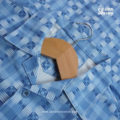 Sky Blue Print Drop Shoulder Cuban Shirt_img_1