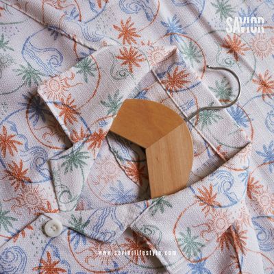 Doodle Print Drop Shoulder Cuban Shirt_img_1