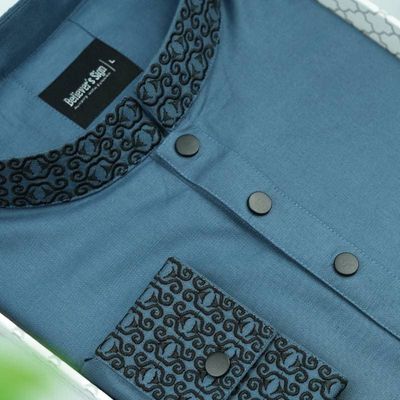 (Only L-42) 1 pis Availave.Cotton Premium Ash & Mint Panjabi - 2134_img_2