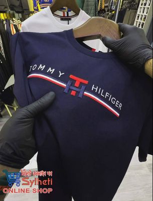 Tommy Premium Drop Shoulder T-Shirt Combo Stylish & Comfortable Fit – Made from Premium Cotton Fabric, Colour Black and Navy Blue_img_3