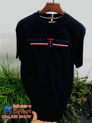 Tommy Premium Drop Shoulder T-Shirt Combo Stylish & Comfortable Fit – Made from Premium Cotton Fabric, Colour Black and Navy Blue_img_2