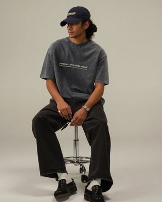 Community of Talented people - Black Acid Wash Oversized Tshirt_img_0