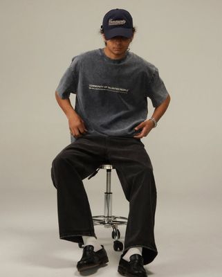 Community of Talented people - Black Acid Wash Oversized Tshirt_img_1
