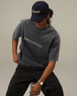 Community of Talented people - Black Acid Wash Oversized Tshirt_img_2