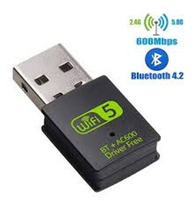 GearUP 600Mbps Dual Band WiFi + Bluetooth Adapter For Windows PC/Laptop- (Driver Free Version, WiFi Hotspot Supported, 2.4GHz + 5GHz)_img_1