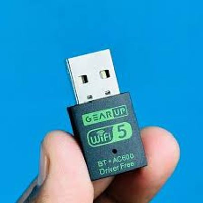 GearUP 600Mbps Dual Band WiFi + Bluetooth Adapter For Windows PC/Laptop- (Driver Free Version, WiFi Hotspot Supported, 2.4GHz + 5GHz)_img_2