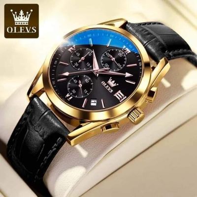 Fashionable Glass Quartz Analog Men's Watch- Black_img_0